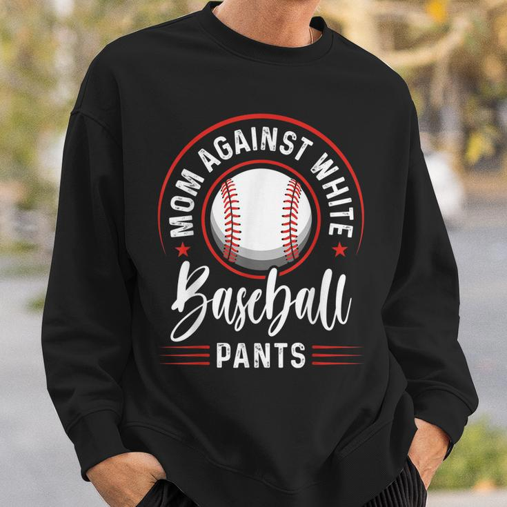 Mom Against White Baseball Pants Funny Baseball Mom Sweatshirt Gifts for Him