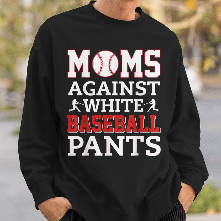 Moms Against White Baseball Pants Funny Baseball Mom Women Sweatshirt Gifts for Him