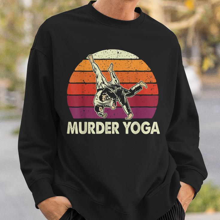 Murder Yoga Jiu Jitsu Grappler Martial Arts Coach Bjj Sweatshirt Gifts for Him