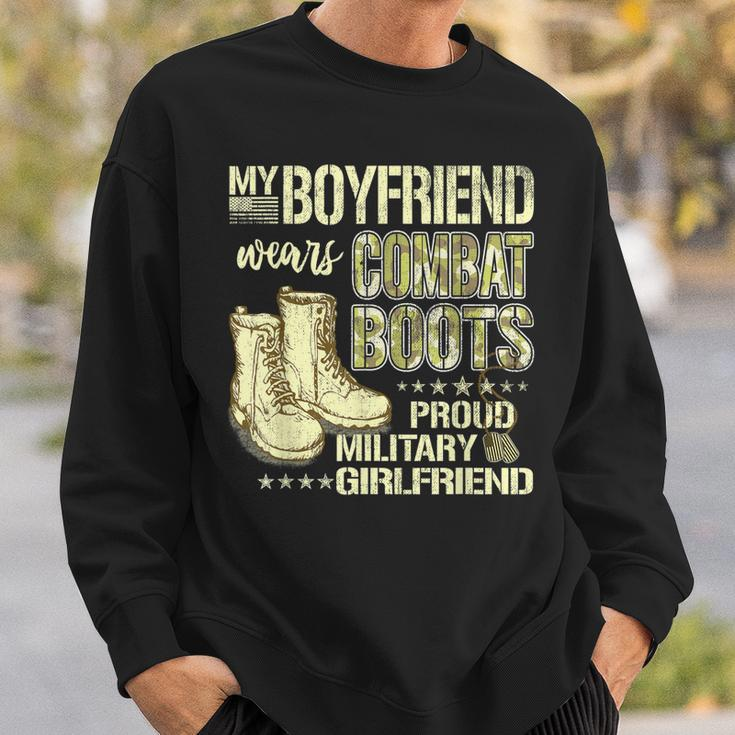 My Boyfriend Wears Combat Boots Proud Military Girlfriend Sweatshirt Gifts for Him