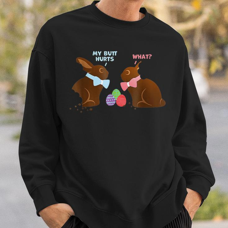 My Butt Hurts What Funny Easter Bunny Sweatshirt Gifts for Him