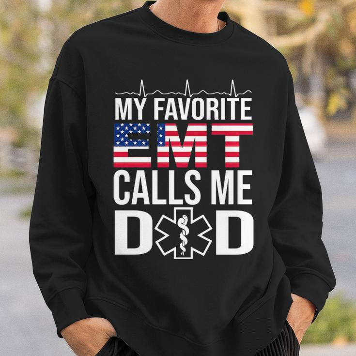 My Favorite Emt Calls Me Dad Fathers Day Gift Sweatshirt Gifts for Him