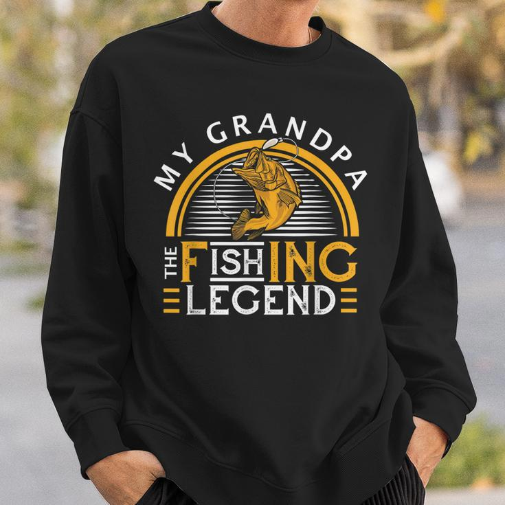 My Grandpa The Fishing Legend Fishermen Fathers Day Men Women Sweatshirt Graphic Print Unisex Gifts for Him