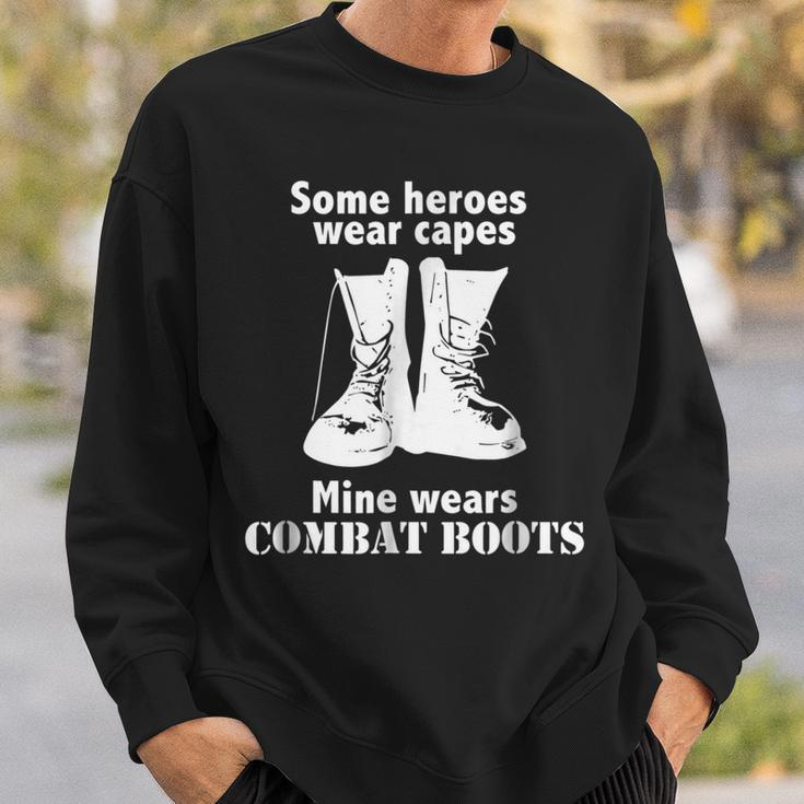 My Hero Wears Combat Boots Cute Military Family Sweatshirt Gifts for Him