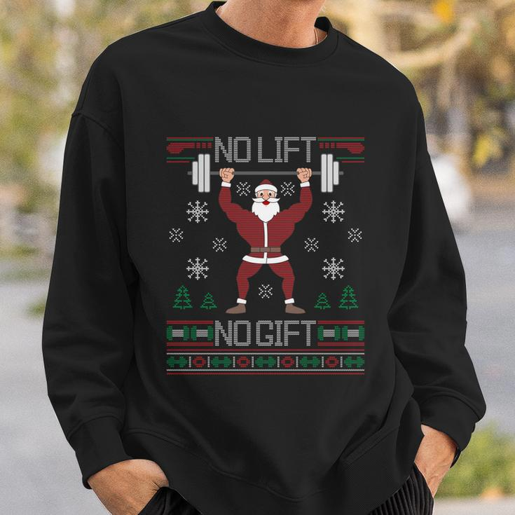 No Lift No Gift Ugly Christmas Sweater Gym Santa Long Sleeve Long Sleeve Tshirt Sweatshirt Gifts for Him