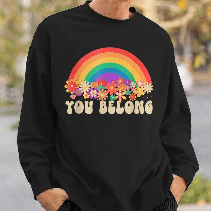 Nobody Know Im A Lesbian Retro Groovy Lgbt Pride Month Ally Sweatshirt Gifts for Him