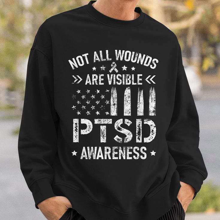 Not All Wounds Are Visible Ptsd Awareness Us Veteran Soldier Sweatshirt Gifts for Him