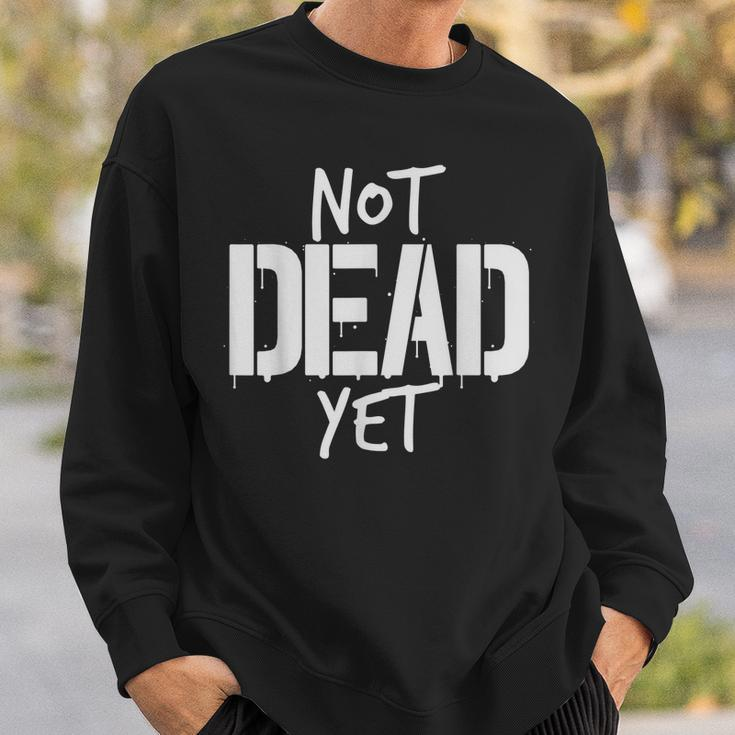 Not Dead Yet Undead Veteran Zombie Gift Men Women Sweatshirt Graphic Print Unisex Gifts for Him