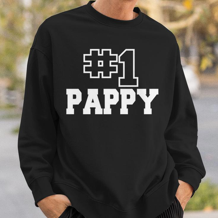 Number One Pappy No 1 Dad Best Grandpa Fathers Day Mens  Sweatshirt Gifts for Him