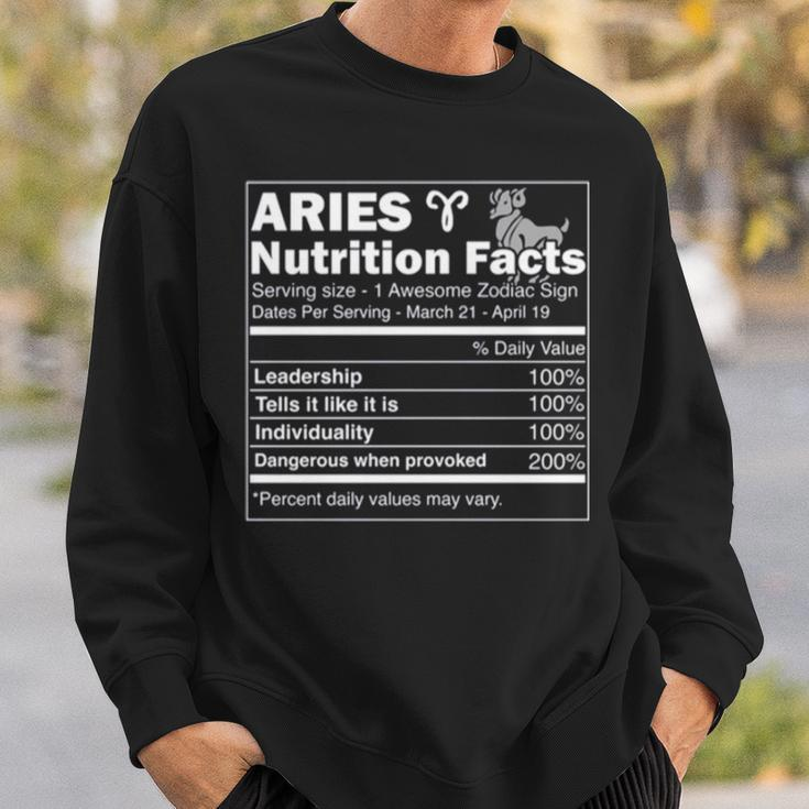 Nutrition Facts Horoscope Zodiac Aries Sweatshirt Gifts for Him