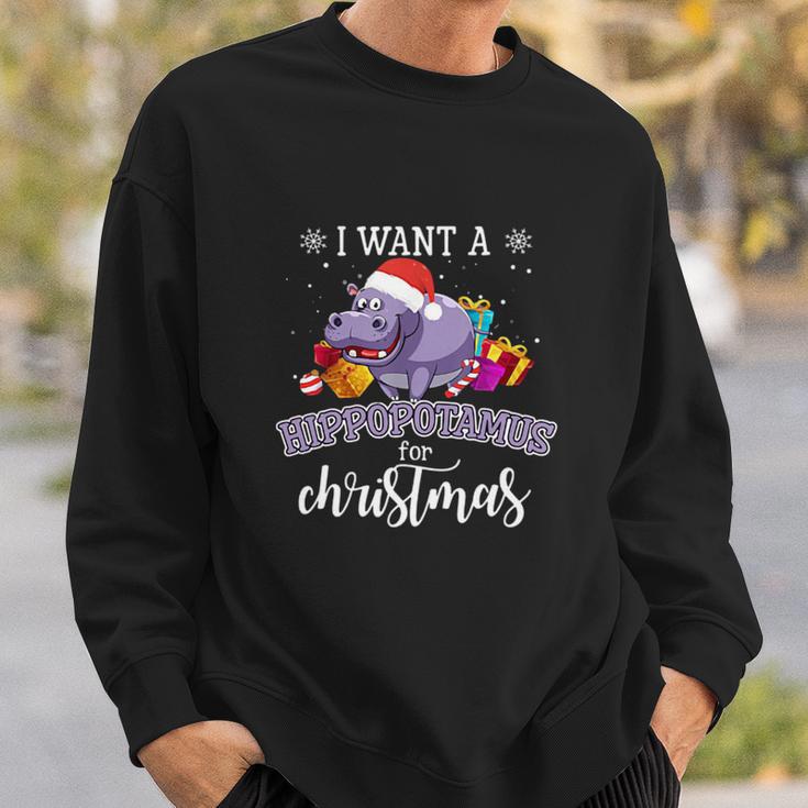 thumbnail image 2 of Inktastic I Want A Hippopotamus For Christmas Pixelated Ugly Long Sleeve T- Shirt 2 of 11