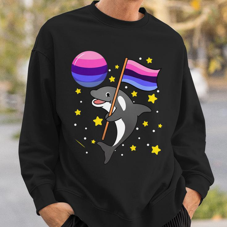 Orca In Space Omnisexual Pride Sweatshirt Gifts for Him