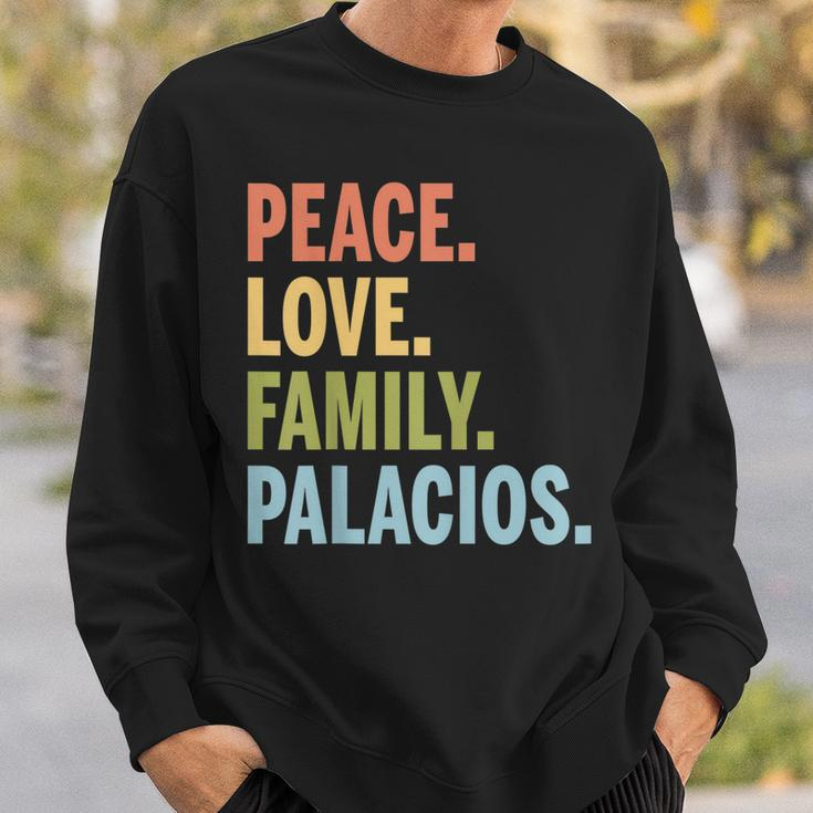 Palacios Last Name Peace Love Family Matching Sweatshirt Gifts for Him