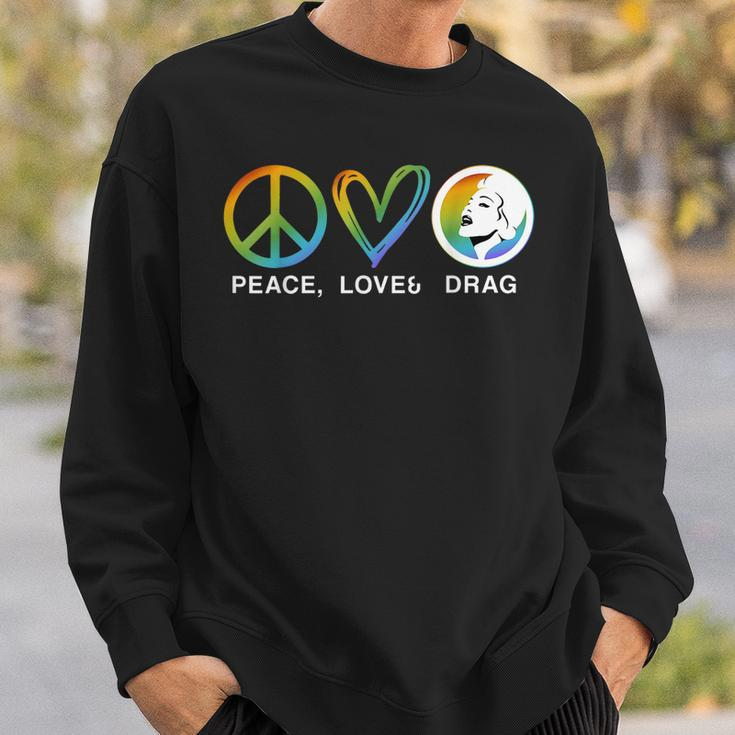 Peace Love And Drag - Drag Is Not A Crime Lgbt Gay Pride Sweatshirt Gifts for Him