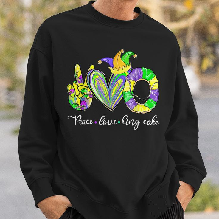 Peace Love King Cake Funny Mardi Gras Festival Party Costume V12 Sweatshirt Gifts for Him