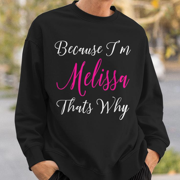 Personalized Gift Melissa Name Custom Women Cute Pink Men Women Sweatshirt Graphic Print Unisex Gifts for Him