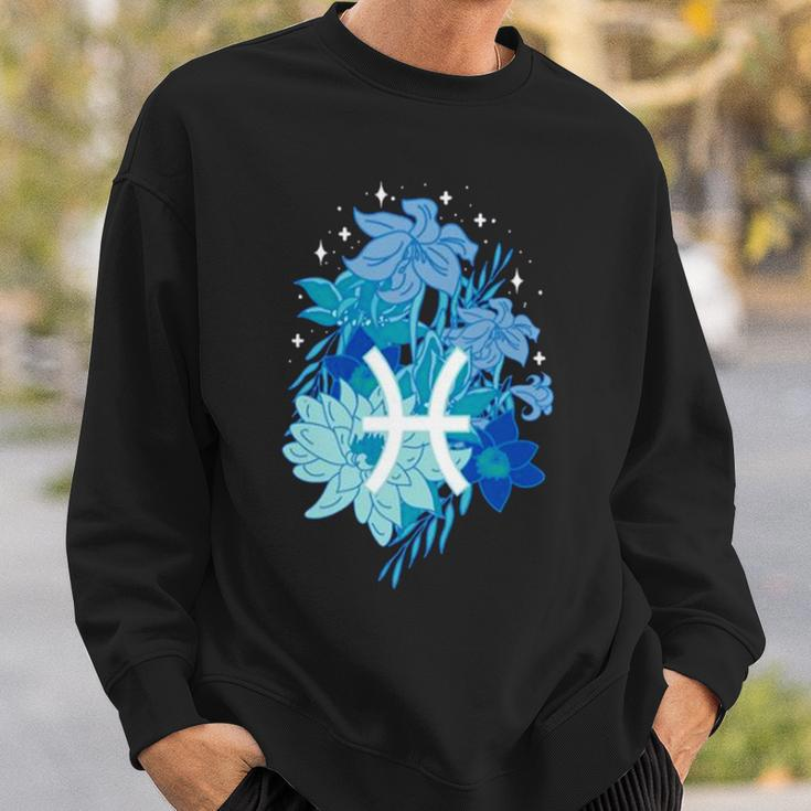 Pisces Flowers Periwinkle Sweatshirt Gifts for Him