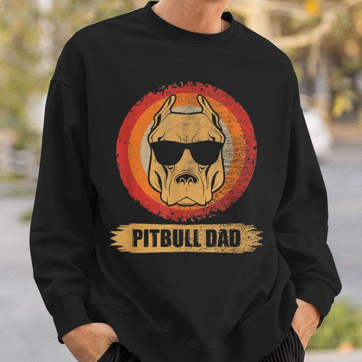 Pitbull Dad Dog With Sunglasses Pit Bull Father & Dog Lovers Sweatshirt Gifts for Him