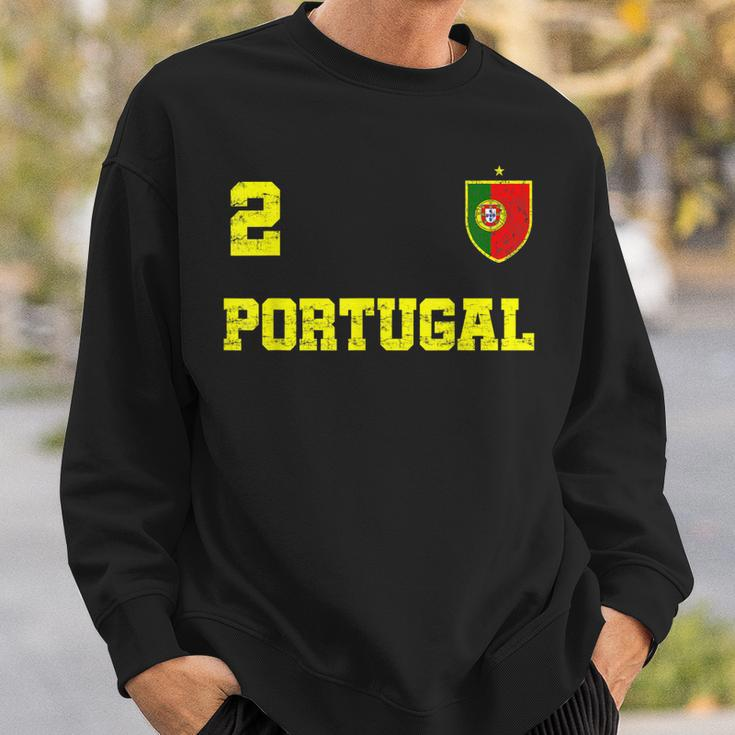 Portugal Soccer Jersey Number Two Portuguese Futbol Flag Fan Men Women Sweatshirt Graphic Print Unisex Gifts for Him