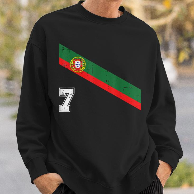 Portugal Soccer Number 7 Portugese Football Sports Lover Fan Men Women Sweatshirt Graphic Print Unisex Gifts for Him