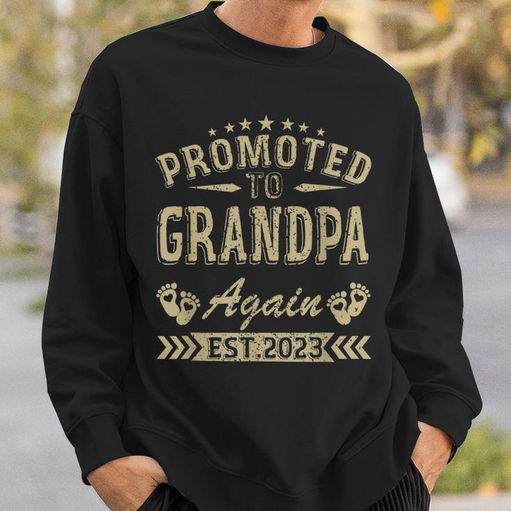 Promoted To Grandpa Again 2023 Soon To Be Dad Fathers Day Sweatshirt Gifts for Him