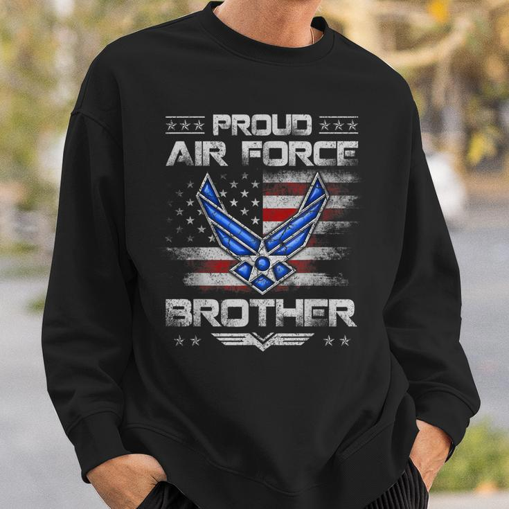 Proud Air Force Brother Veteran Vintage Us Flag Veterans Day Sweatshirt Gifts for Him