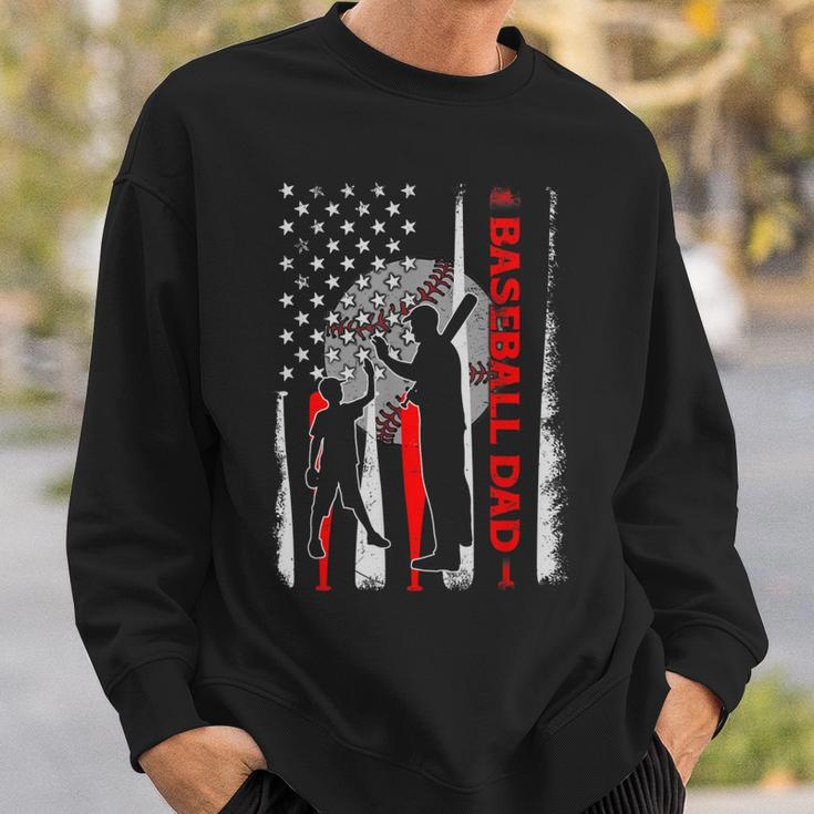 Proud Baseball Dad American Flag Fathers Day Sweatshirt Gifts for Him