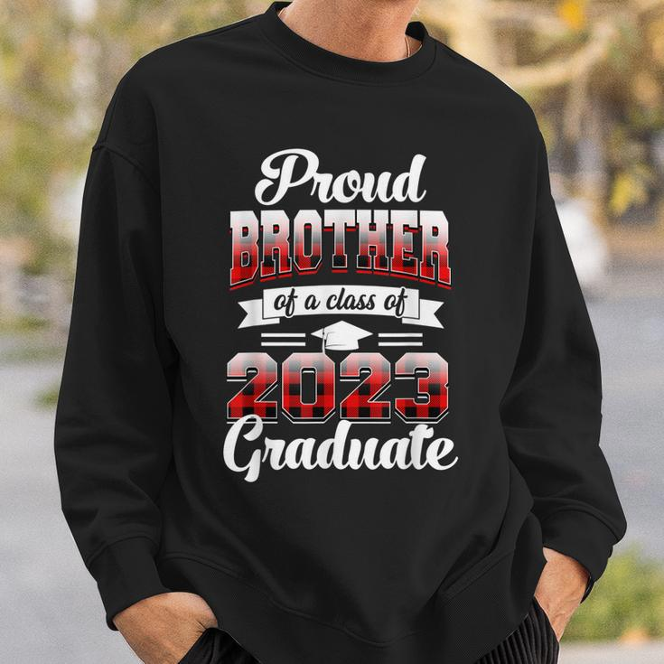 Proud Brother Of A Class Of 2023 Graduate Red Plaid Sweatshirt Gifts for Him