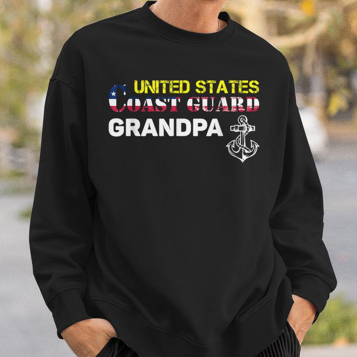 Proud Coast Guard Grandpa American Flag Father Gift Sweatshirt Gifts for Him