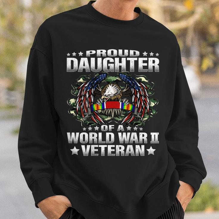 Proud Daughter Of A World War 2 Veteran Military Vets Child Men Women Sweatshirt Graphic Print Unisex Gifts for Him