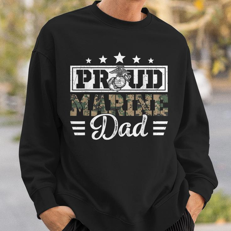 Proud Marine Military Dad Veteran Sweatshirt Gifts for Him
