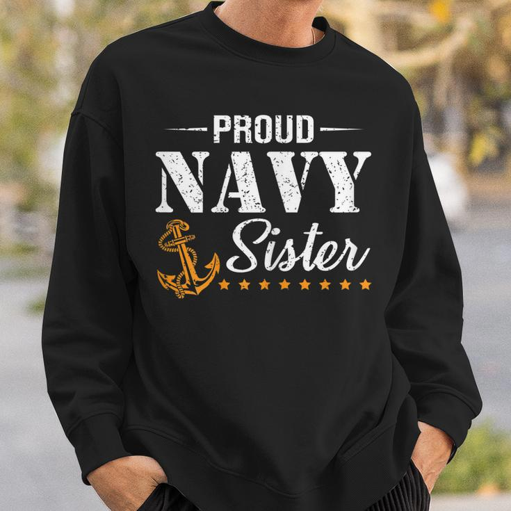 Proud Navy Sister Nautical Anchor Women Girl Sis Navy Family Gift For Womens Sweatshirt Gifts for Him