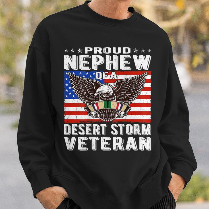 Proud Nephew Of Desert Storm Veteran Persian Gulf War Vet Men Women Sweatshirt Graphic Print Unisex Gifts for Him