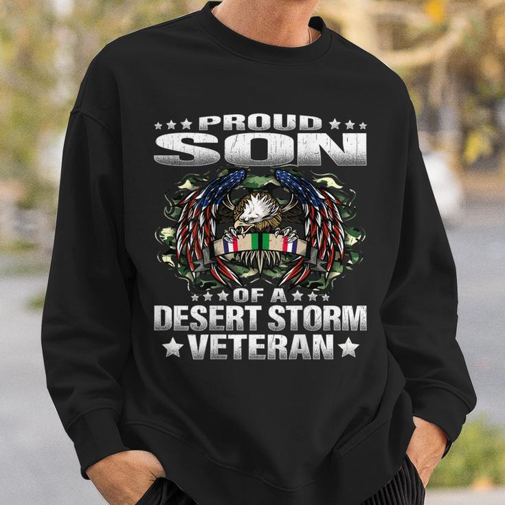 Proud Son Of A Desert Storm Veteran Military Vets Child Men Women Sweatshirt Graphic Print Unisex Gifts for Him