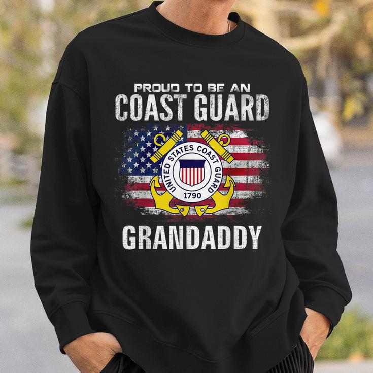 Proud To Be An Coast Guard Grandaddy American Flag Veteran Sweatshirt Gifts for Him