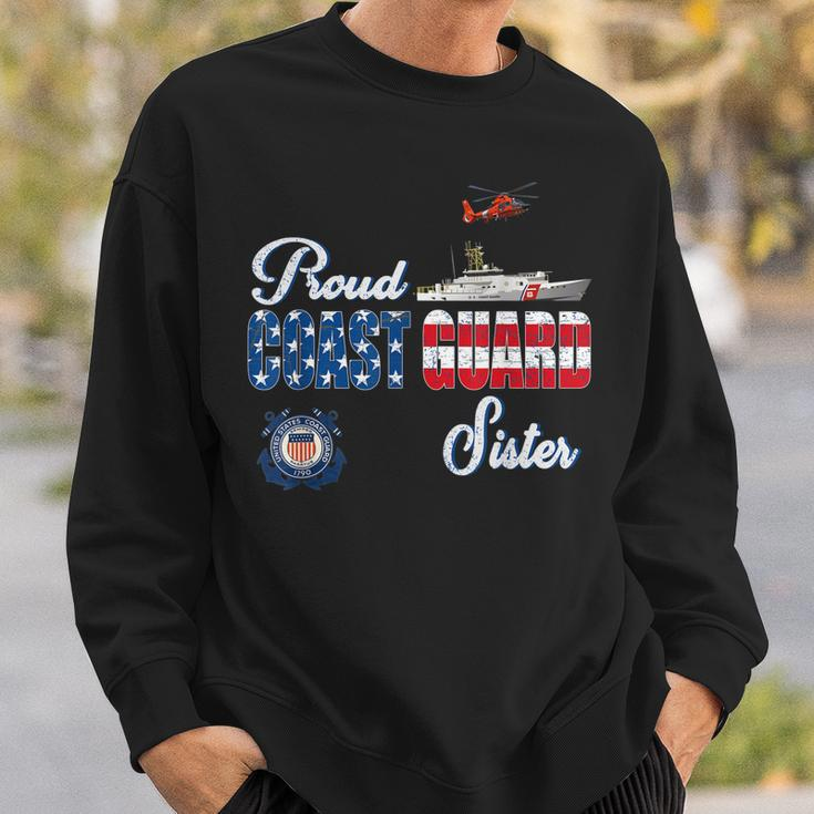 Proud Us Coast Guard Sister Us Military Family Gift V2 Men Women Sweatshirt Graphic Print Unisex Gifts for Him