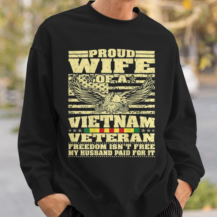 Proud Wife Of Vietnam Veteran - Military Freedom Isnt Free Men Women Sweatshirt Graphic Print Unisex Gifts for Him