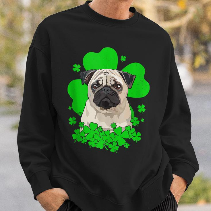 Pug St Patricks Day Clovers Sweatshirt Gifts for Him
