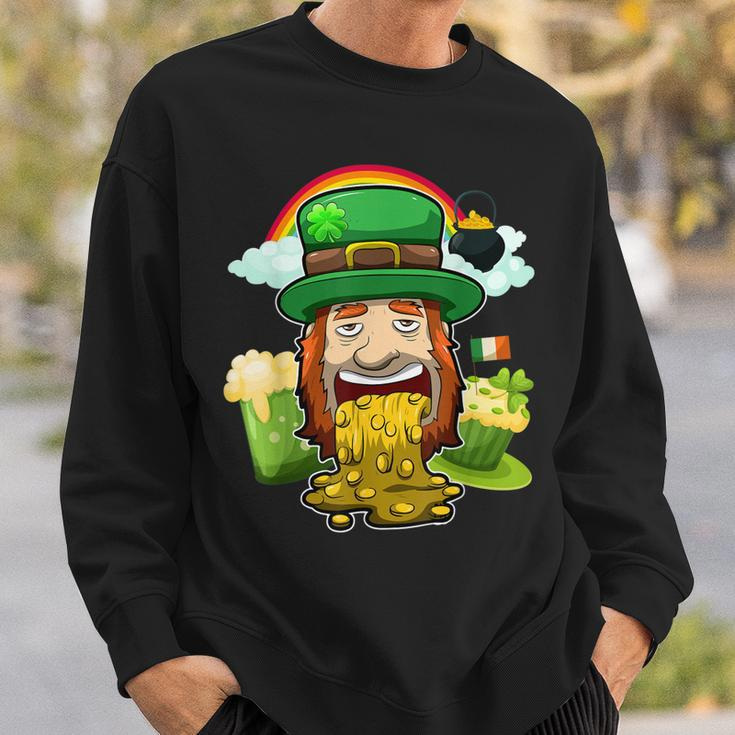 Puking Leprechaun St Patricks Day Irish Drinking Party Sweatshirt Gifts for Him