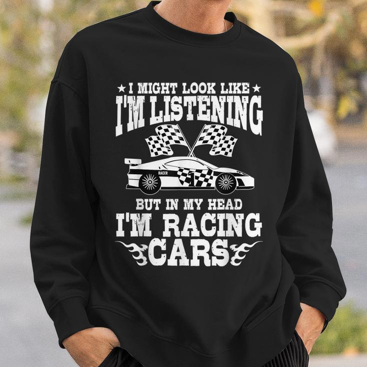 Racer Race Fast Cars Track Racetrack Racing Racers Raceday Sweatshirt Gifts for Him