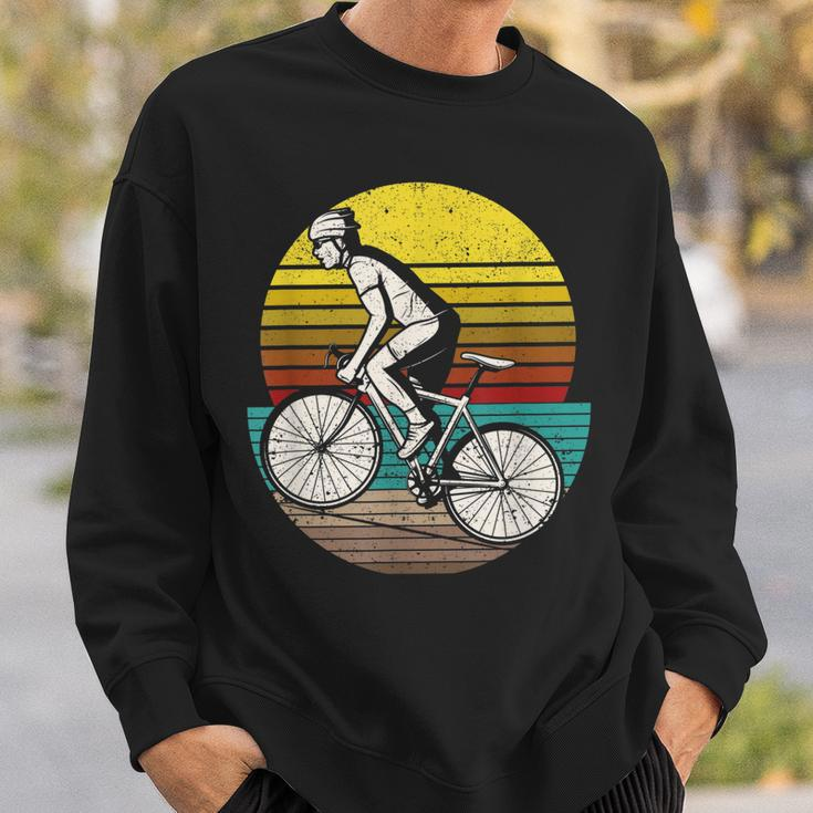 Radfahrer-Silhouette Sweatshirt im Retro-Stil der 70er, Vintage-Design Geschenke für Ihn