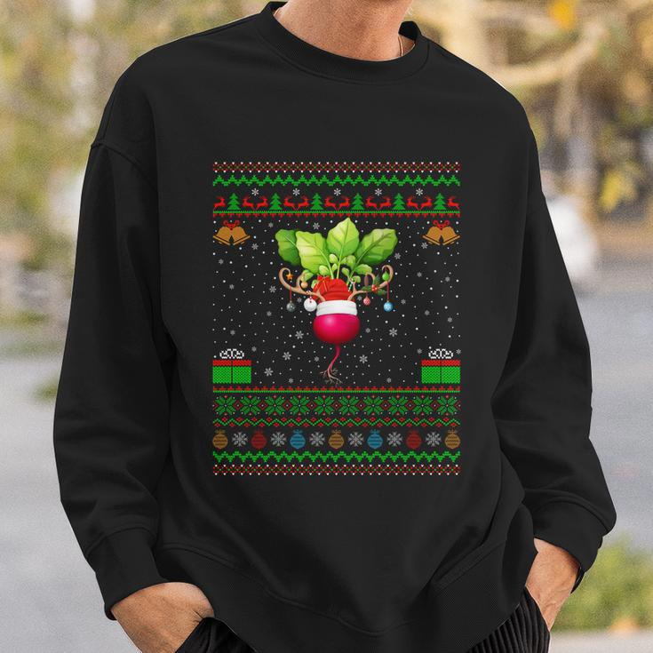Radishes Lover Xmas Lighting Santa Ugly Radishes Christmas Gift Sweatshirt Gifts for Him