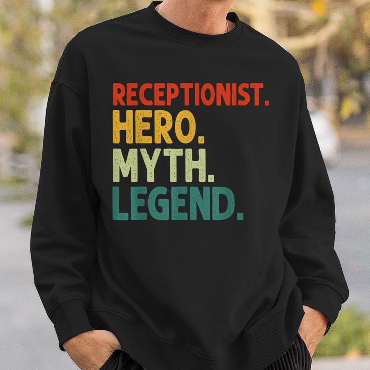 Receptionist Hero Myth Legend Vintage Rezeptionist Sweatshirt Geschenke für Ihn