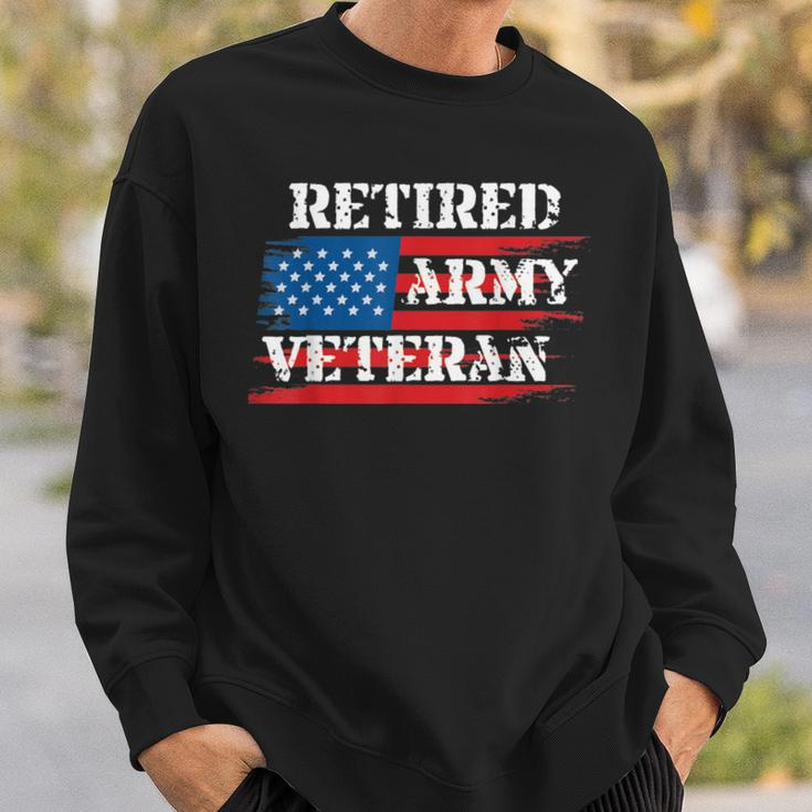 Retired US Army Military Veteran Gift Men Women Sweatshirt Graphic Print Unisex Gifts for Him