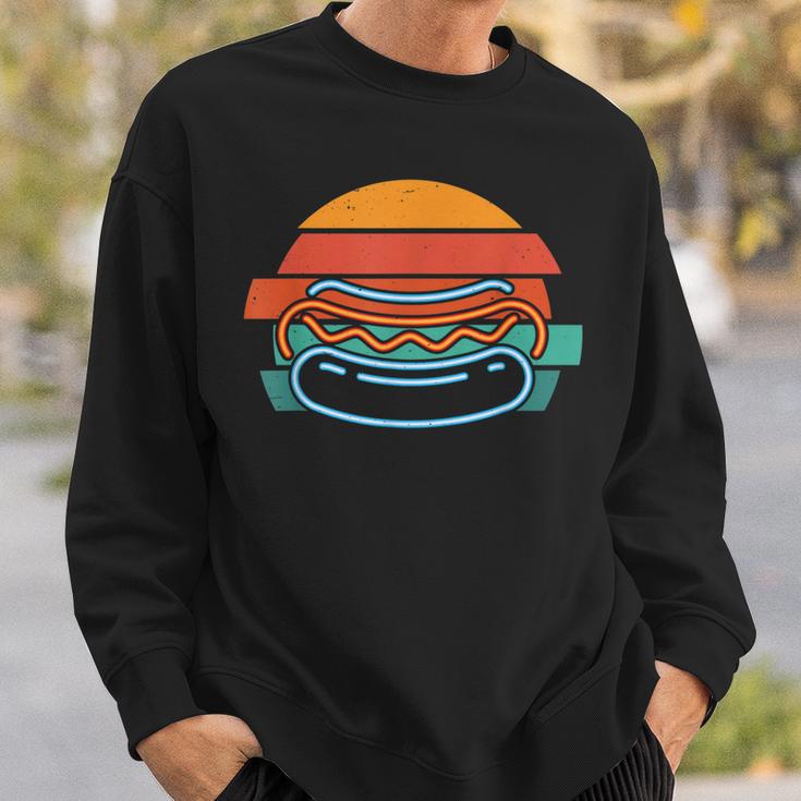 Retro Burger Sunset Sweatshirt für Herren – Vintage Design Schwarz Geschenke für Ihn