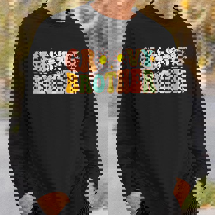 Retro Groovy Brother Matching Family Birthday Groovy Brother Sweatshirt Gifts for Him