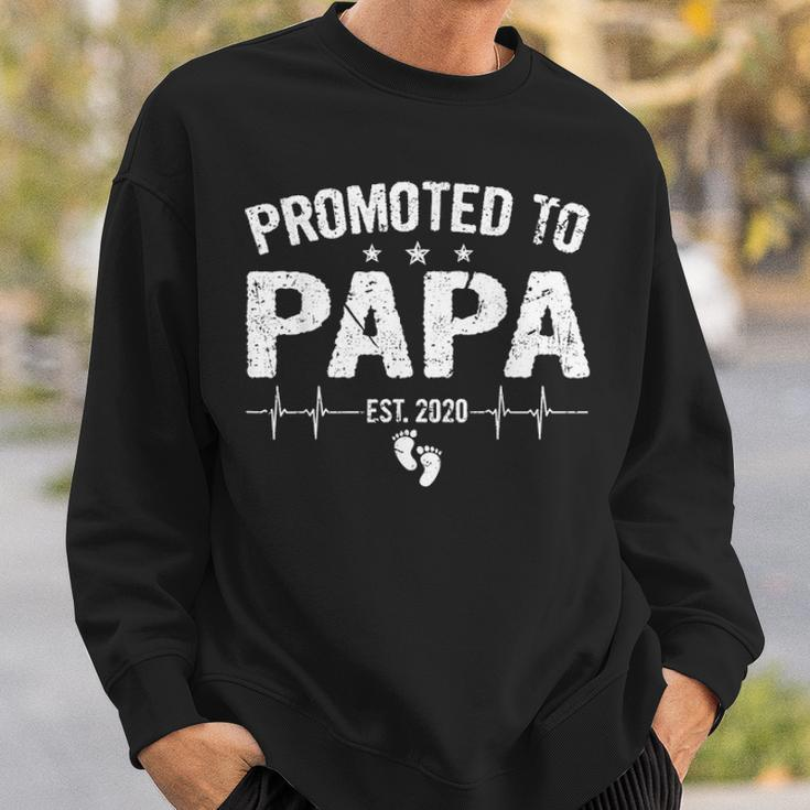 Retro Promoted To Papa Est 2020 Fathers Day New Grandpa Sweatshirt Gifts for Him