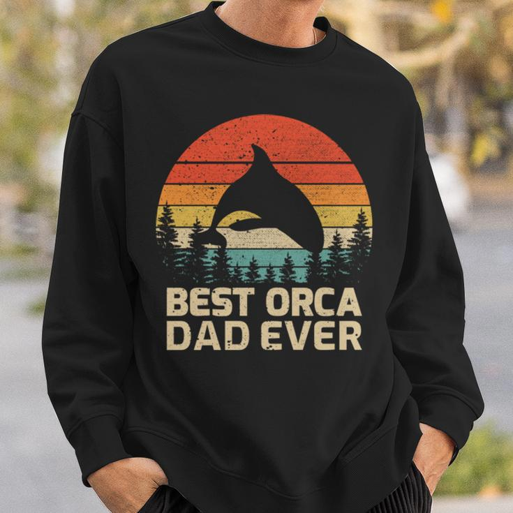 Retro Vintage Best Orca Dad Ever Father’S Day Long Sleeve Sweatshirt Gifts for Him