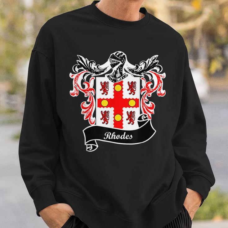 Rhodes Coat Of Arms Surname Last Name Family Crest Men Women Sweatshirt Graphic Print Unisex Gifts for Him