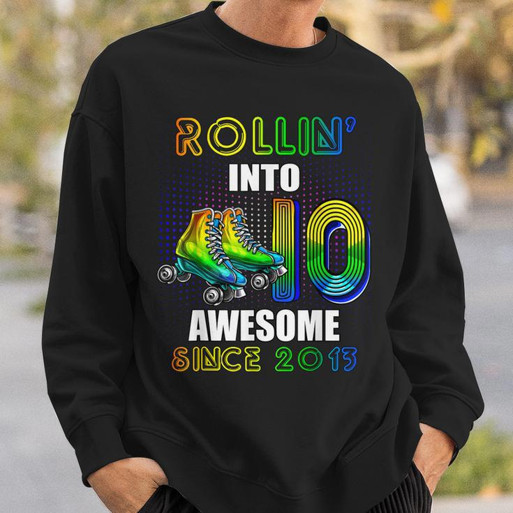 Rollin Into 10 Awesome 2013 Roller Skating 10Th Birthday Sweatshirt Gifts for Him